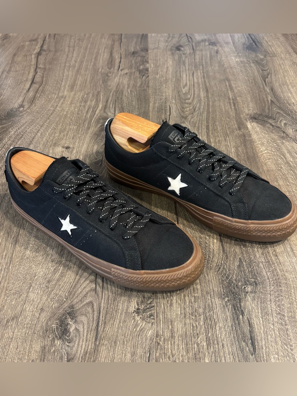 Converse One Star Pro Shoes Lace Up Black Cordura Canvas A03217C Mens size 12 - Picture 3 of 13